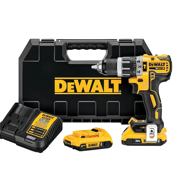 TALADRO PERCUTOR INAL 1/2 DEWALT 20V BRUSHLESS +CAJA PLAS+2BATERIAS XR 2 AMP+CARGADOR 1