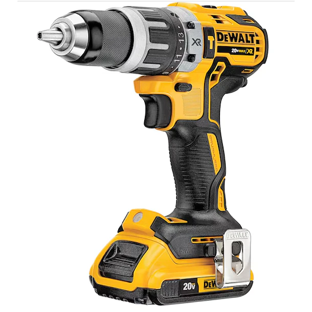 TALADRO PERCUTOR INAL 1/2 DEWALT 20V BRUSHLESS +CAJA PLAS+2BATERIAS XR 2 AMP+CARGADOR 2