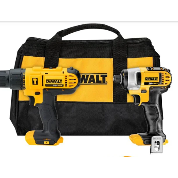 TALADRO PERCUTOR INAL 1/2 DEWALT DCD776+ATORNI IMPACTO 1/4 DCF885 +2BAT+CAJA+CARGA 1