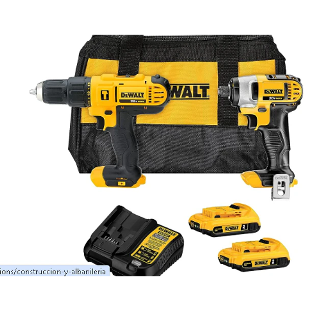 TALADRO PERCUTOR INAL 1/2 DEWALT DCD776+ATORNI IMPACTO 1/4 DCF885 +2BAT+CAJA+CARGA 2