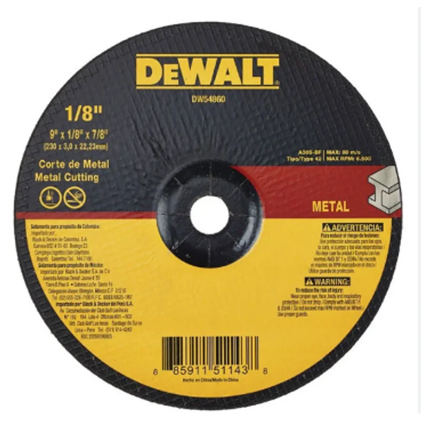 DISCO DEWALT 1/8 X 9 CONCRETO 1