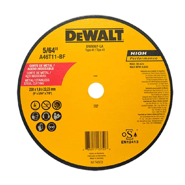 DISCO DEWALT  9 X 5/64 XS 7/8 METAL DW8067LA 2