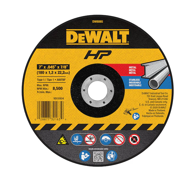 DISCO DEWALT FINO 7 X 1.4 INOX DW8065::Z 1