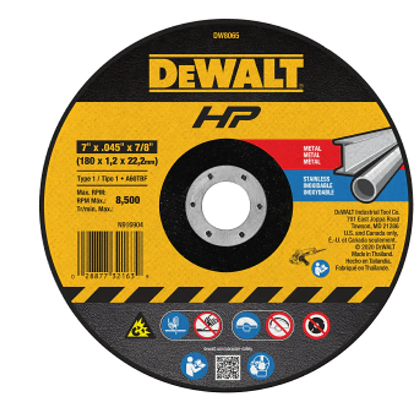 DISCO DEWALT FINO 7 X 1.4 INOX DW8065::Z 2
