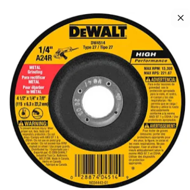 PRECIO ESPECIAL DISCO DEWALT 1/4 X 4 1/2 METAL DW54830 2