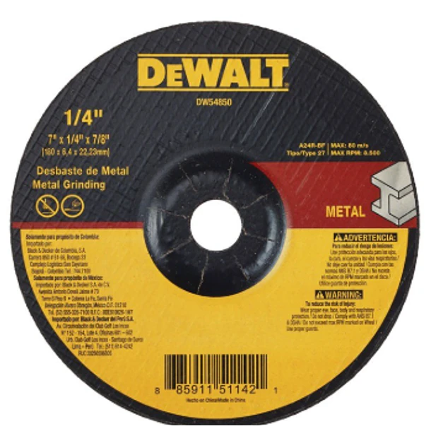 DISCO DEWALT 1/4 X 7 CONCRETO 1