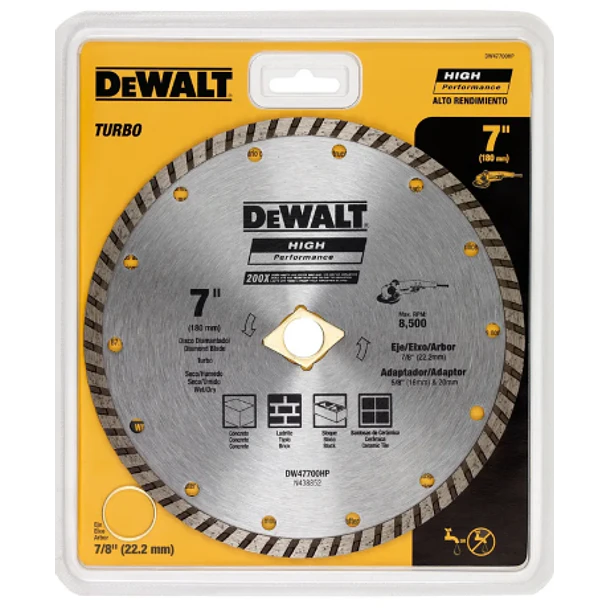 DISCO DIAMANTADO TURBO  DEWALT 7 DW47700HP 2
