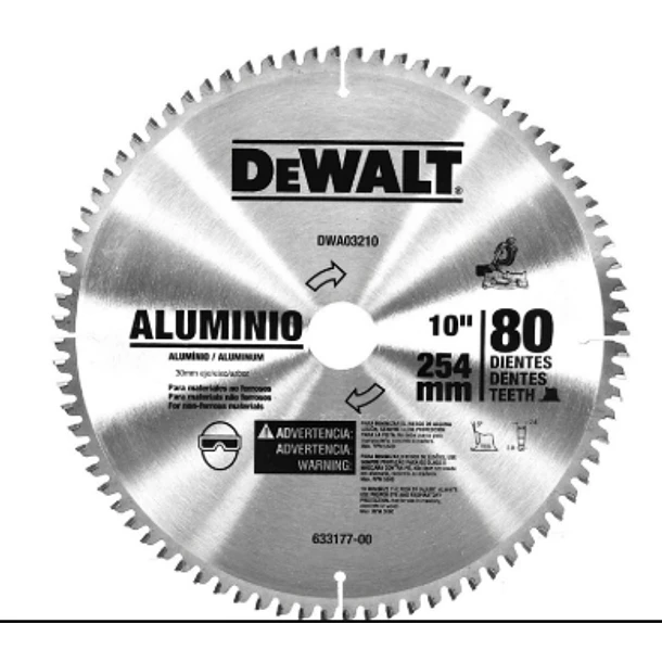 DISCO SIERRA CIRCULAR DEWALT 10 X 80 DIENTES ALUM DWA03210 2