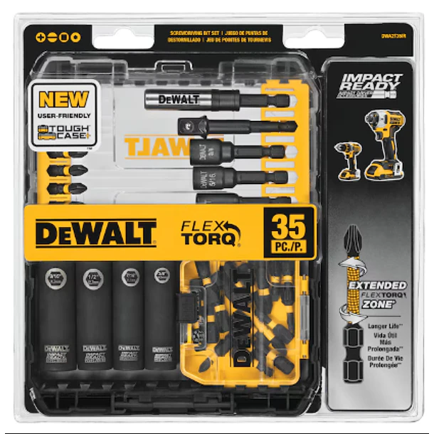 JGO DE PUNTAS DEWALT DWA2SLS63ND FLEX TOR. 35 PZAS 2