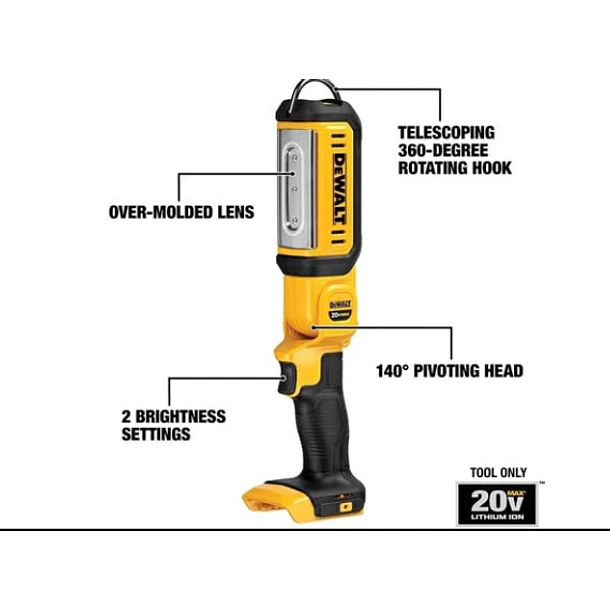 LINTERNA DEWALT LED 0°-140° SIN BATERIA 20V DCL050 2