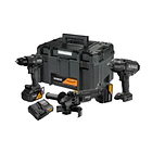 PISTOLA IMPACTO 1/2 MCLAREN 20V XR DCF900 + 2 BATERIAS 5AH + CARGADOR + KITBOX TSTAK II DCF99MP2T-B3 1