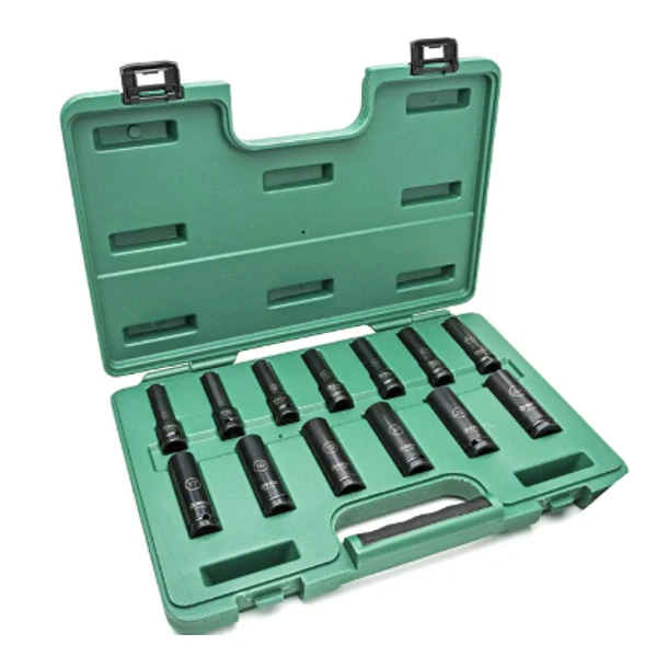JGO COPAS SATA  IMPACTO 13PZAS LARGAS CUAD 1/2 PARED DELGADA 10-24 MM ST34398T 1