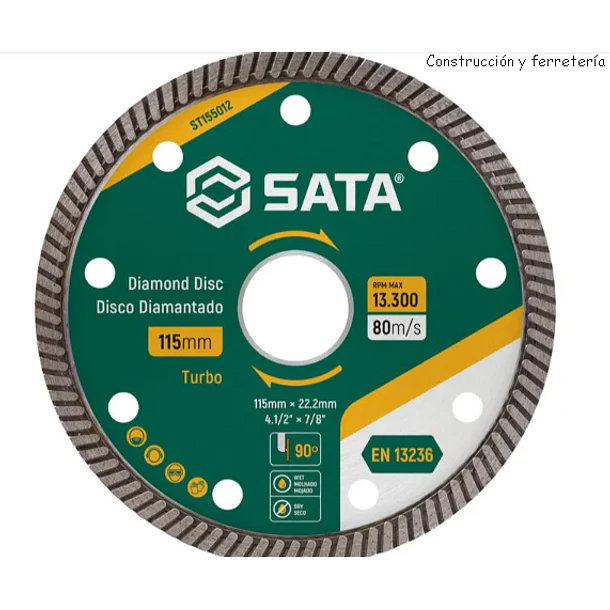 DISCO DIAMANTAD TURBO SATA 4 1/2 115MM ST155012