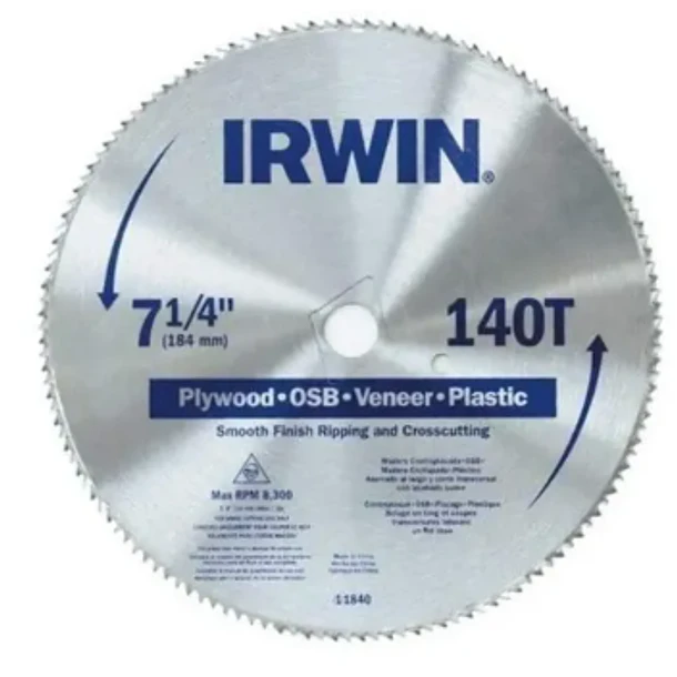 DISCO SIERRA CIRCULAR IRWIN 7 1/4 X 140D ACERO