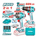 COMBO TALADRO INAL TOTAL 1/2 + PISTOLA IMPACTO TOTAL 1/2 20V 4000NM + 2 BATERIAS 2.0AH + CARGADOR +ACCESORIOS UTCKLI20275