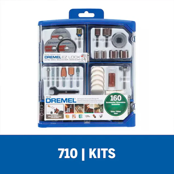KIT DREMEL ACCESORIOS MULTIUSOS 160 PZAS RA 710AD 1