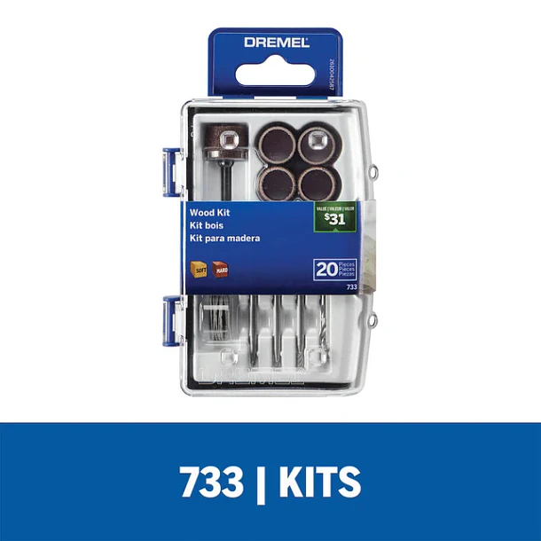 KIT DREMEL PARA MADERA 20PZAS 26150733AB