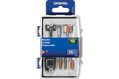 KIT 734 PARA METAL DREMEL 16 ACCESORIOS GRABAR-ESMERILAR-LIMPIAR  2615.073.4AB-000