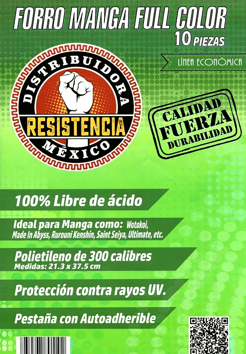 Forro para Manga Fullcolor 10 unid. Línea Económica