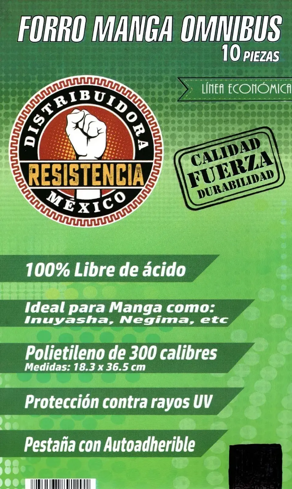Forro para Manga Omnibus 10 unid. Línea Económica 1