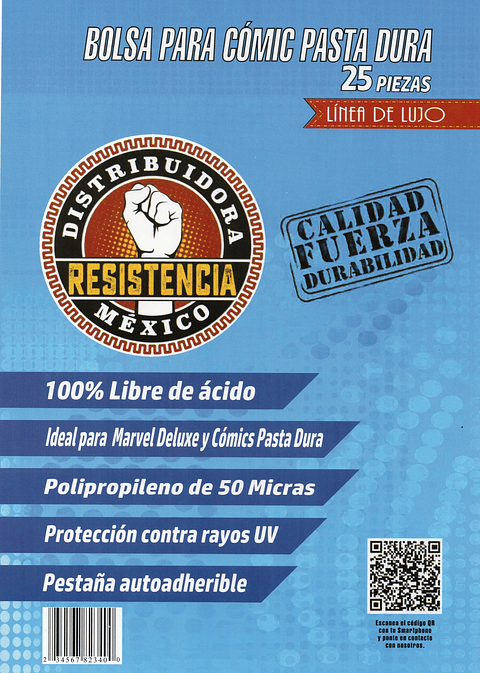 BOLSA COMIC PASTA DURA 25 PZAS