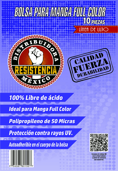 BOLSA MANGA FULL COLOR 10 PZAS