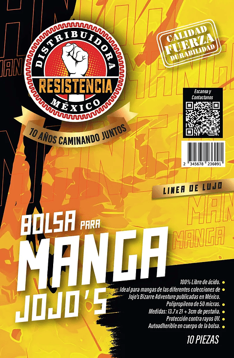BOLSA MANGA COLECCION JOJO'S 10 PZAS
