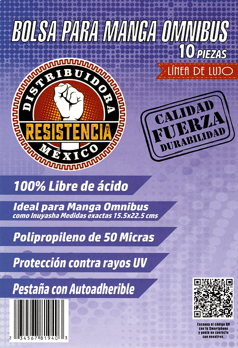 BOLSA MANGA OMNIBUS 10 PZAS