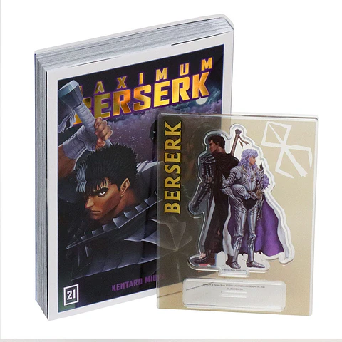 BERSERK MAXIMUM 21 LOGO DORADO Y FIGURA ACRILICA