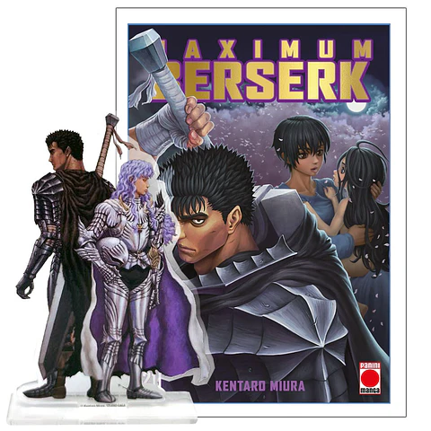 BERSERK MAXIMUM 21 LOGO DORADO Y FIGURA ACRILICA