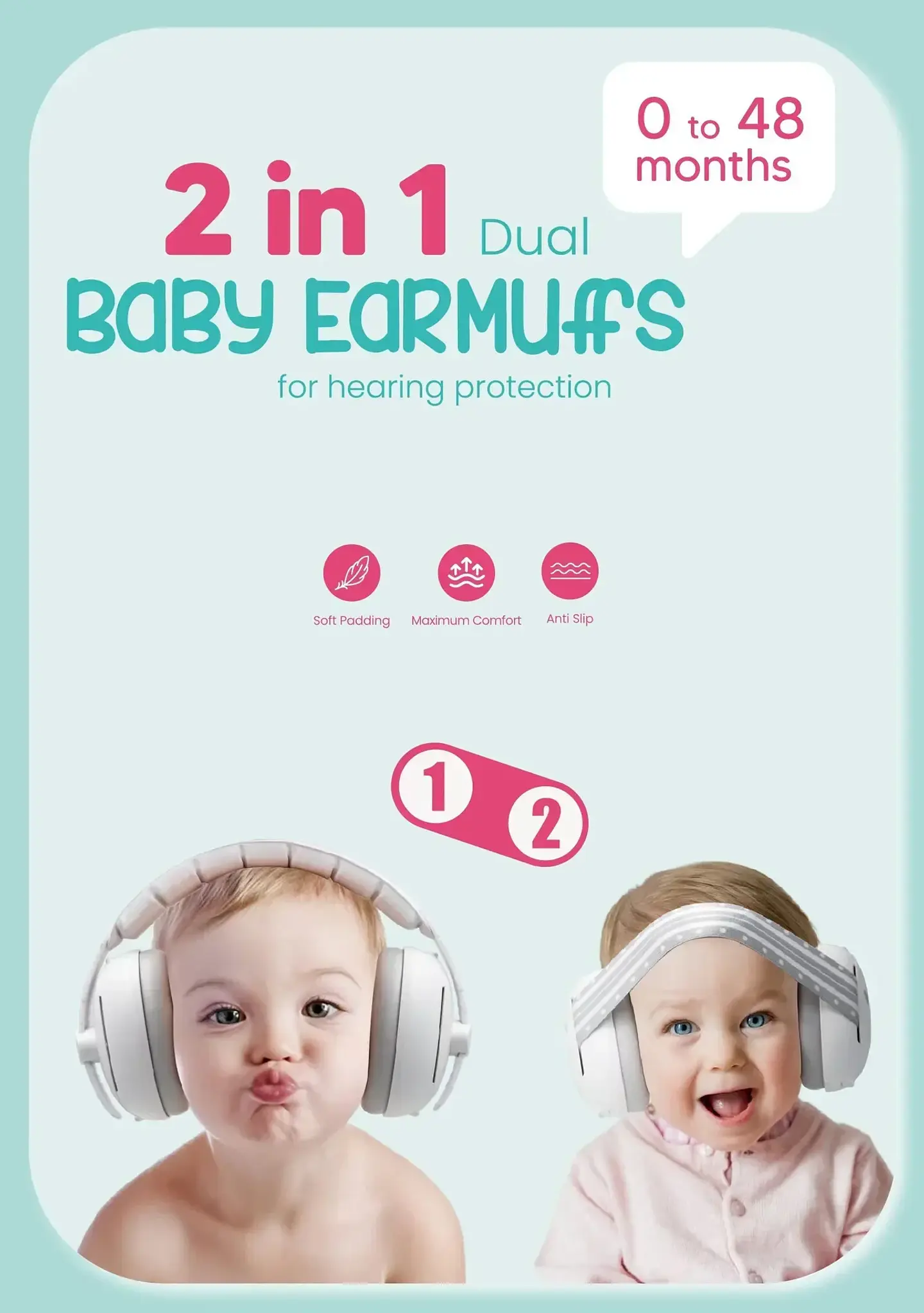 Fones Abafadores Anti-Ruído para Bebés (0–48 meses) – Proteção Auditiva desde os Primeiros Meses 4