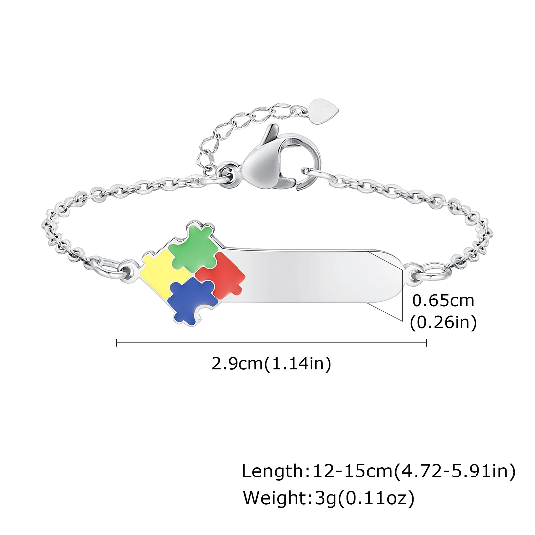 Pulseira de Identificação com Símbolos do Autismo | Pulseira Personalizada | Segurança, Amor e Consciencialização 3