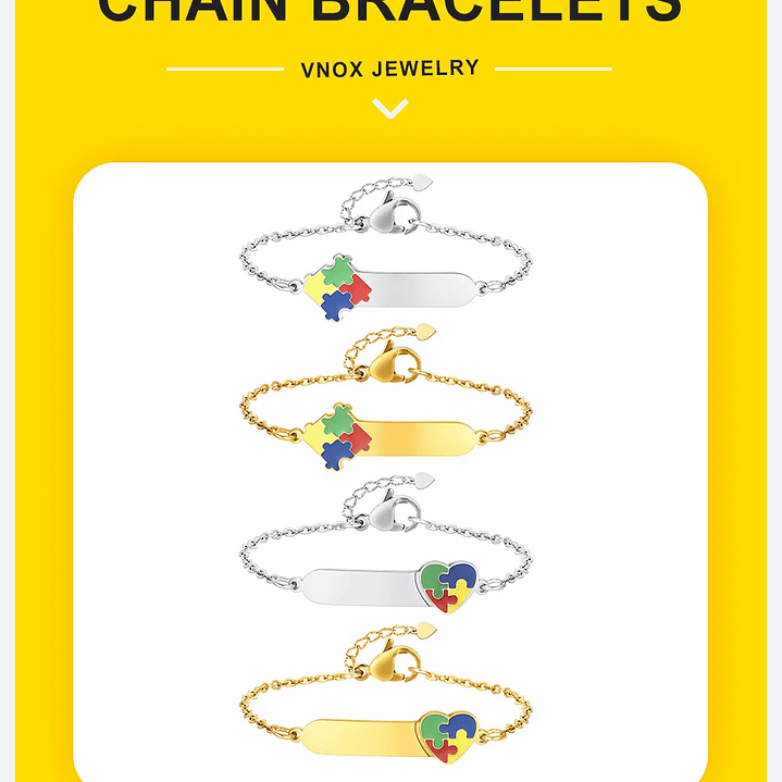 Pulseira de Identificação com Símbolos do Autismo | Pulseira Personalizada | Segurança, Amor e Consciencialização 2