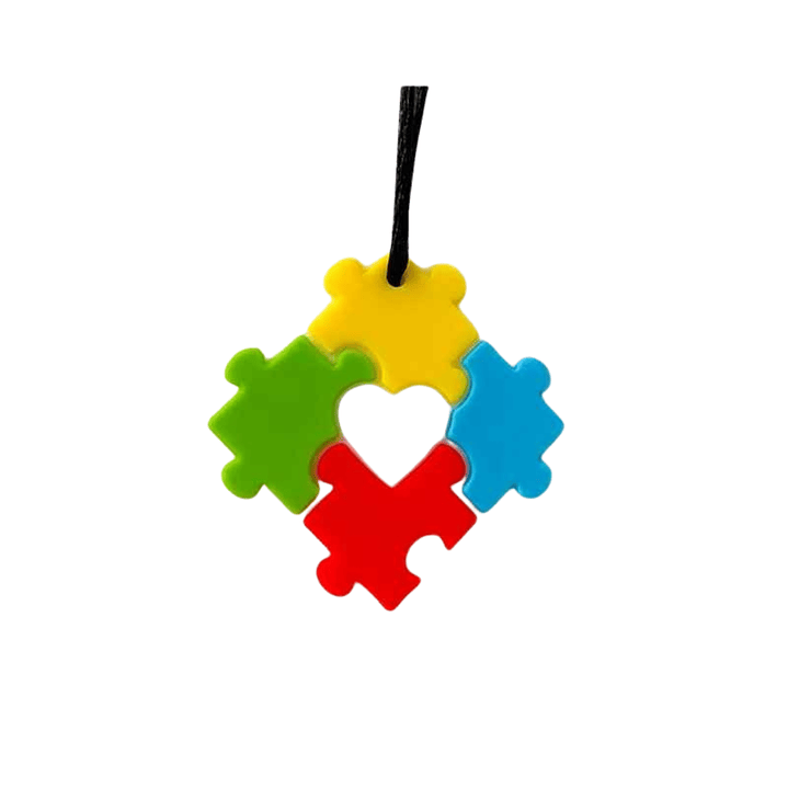 Colar com Mordedor Sensorial de Simbolo de Consciencialização do PEA 1