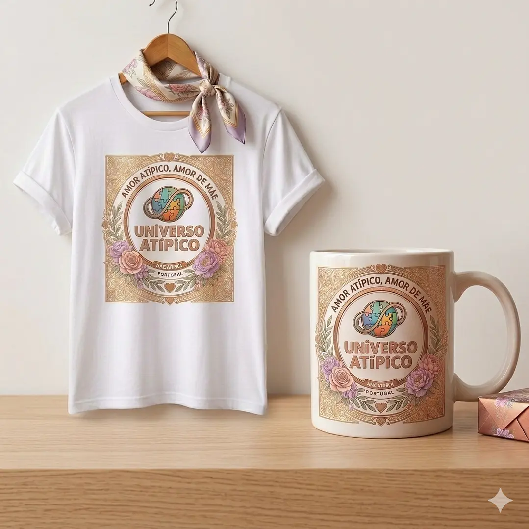 Pré venda  - Kit Amor Atípico, Amor de mãe | 01 t-shirt Feminina + 01 caneca 1