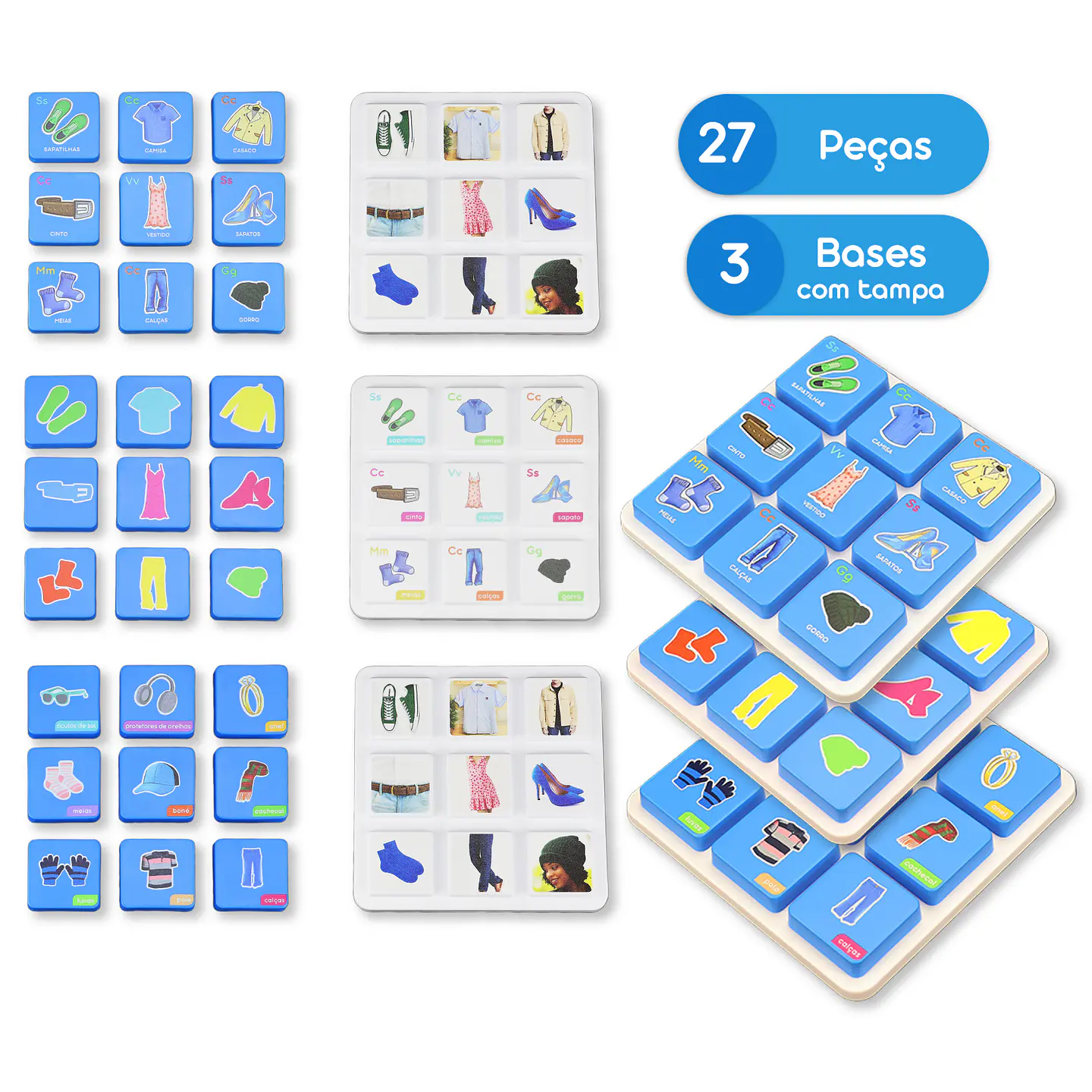 Jogos Educativos de Correspondência - Nível 2 | Clima, Corpo Humano, Emoções e Vestimentas. 10