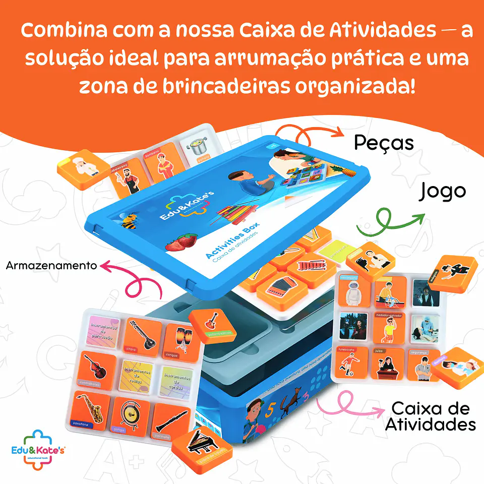 Jogos Educativos de Correspondência – Nível 4 | Música e Profissões 4