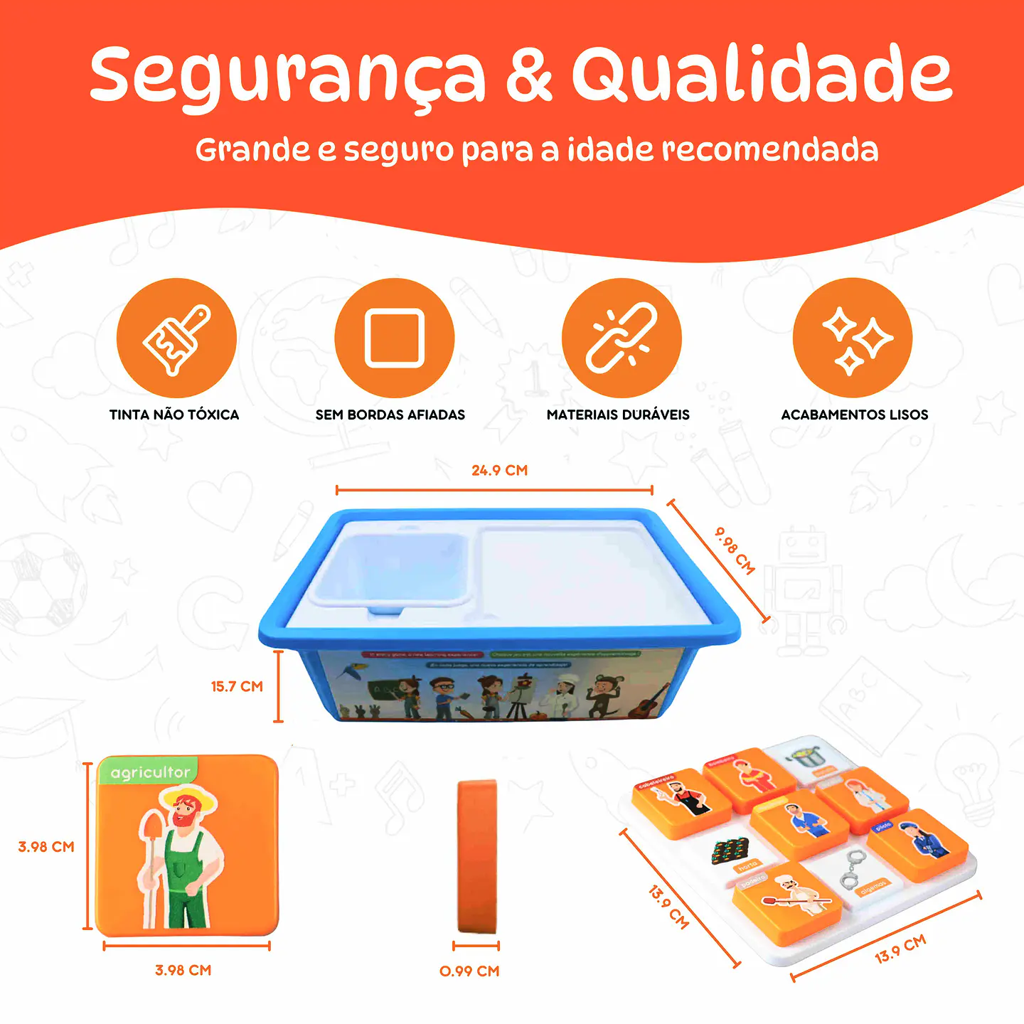 Caixa de Atividades  | Organizador para Jogos Educativos | Produto complementar ao Kit 3