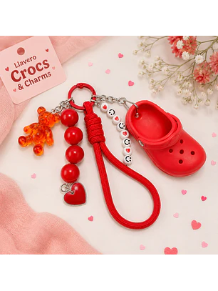 Llavero Crocs & Charms Rojo
