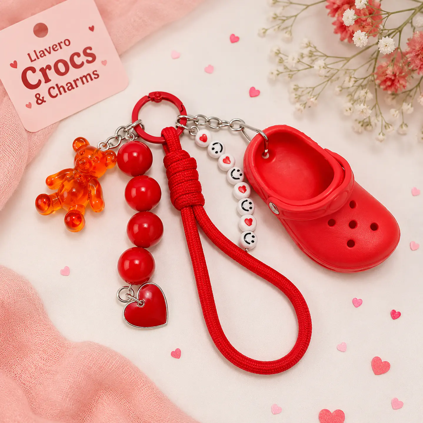 Llavero Crocs & Charms Rojo