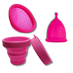 Disco Menstrual + Copa Menstrual + Vaso Esterilizador + bolsita de algodón