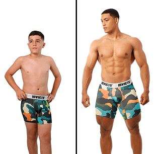 COMBO NIÑO Y ADULTO BOXERS ESTAMPADO