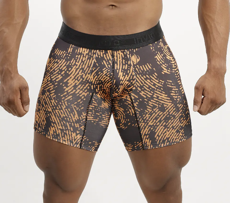 48 Orange Pulse | Bóxer Invicto Hombre Negro con Naranja Deportivo 4