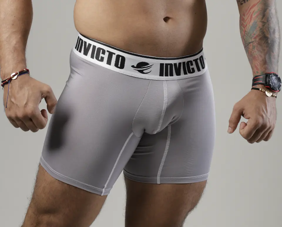 Bóxer Invicto Hombre Gris Claro Clásico 1