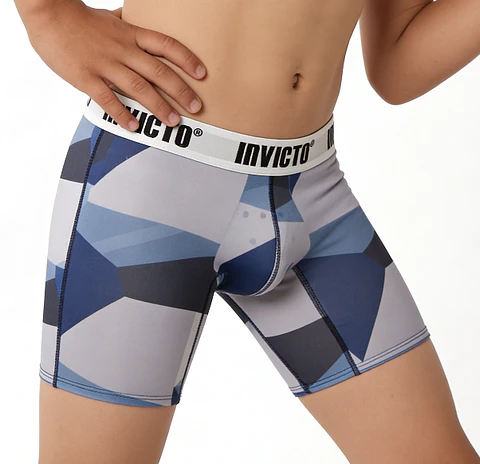Bóxer Invicto Niño Azul Gris Geométrico