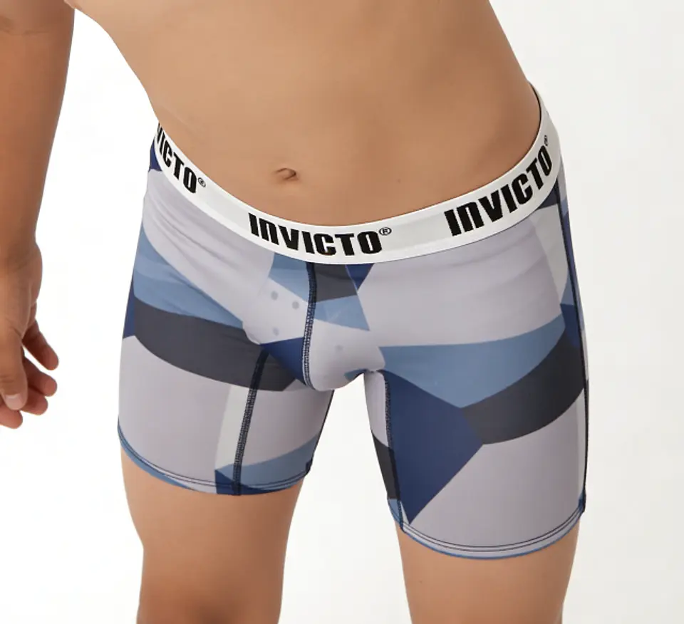 Bóxer Invicto Niño Azul Gris Geométrico 2