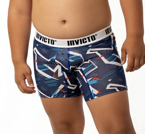 Bóxer Invicto Niño Azul Urbano Gráfico