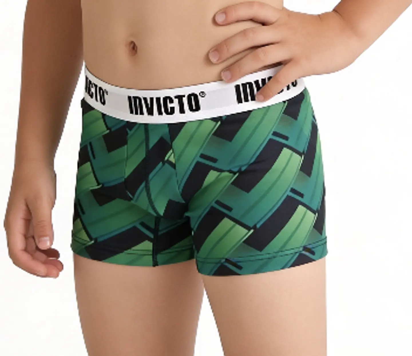 Bóxer Invicto Niño Verde Geométrico 1