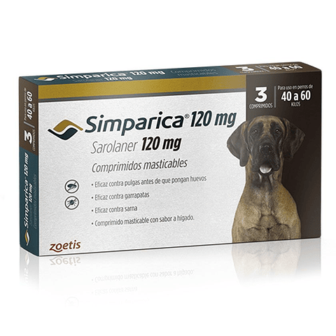 Simparica 120 mg - 40 a 60 Kg (3 Comprimidos)