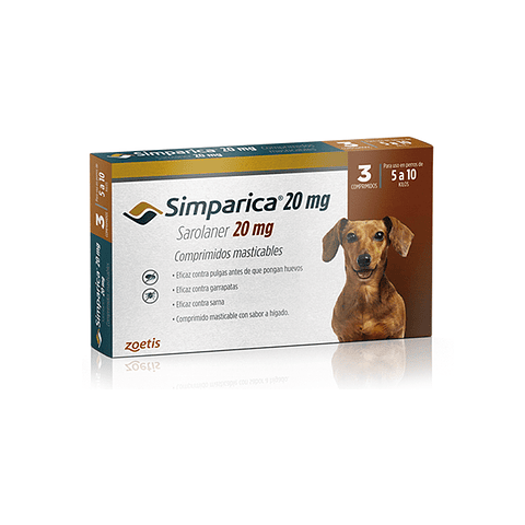 Simparica 20 mg - 5 a 10 Kg (1 Comprimido)